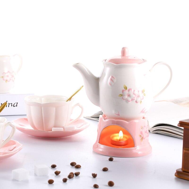 Japanese Ceramic Coffee Cup Cherry Powder Afternoon Tea Can Be Reused Dishwasher Cup Horn Porcelain Gifts