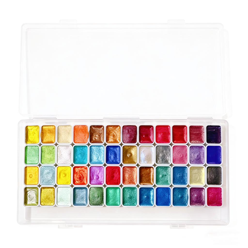 Metallic Watercolor Paint Set-Portable,Lightweight, High Solid Pigment, Starry Shades - Ideal for Artists, Perfect Holiday Gift
