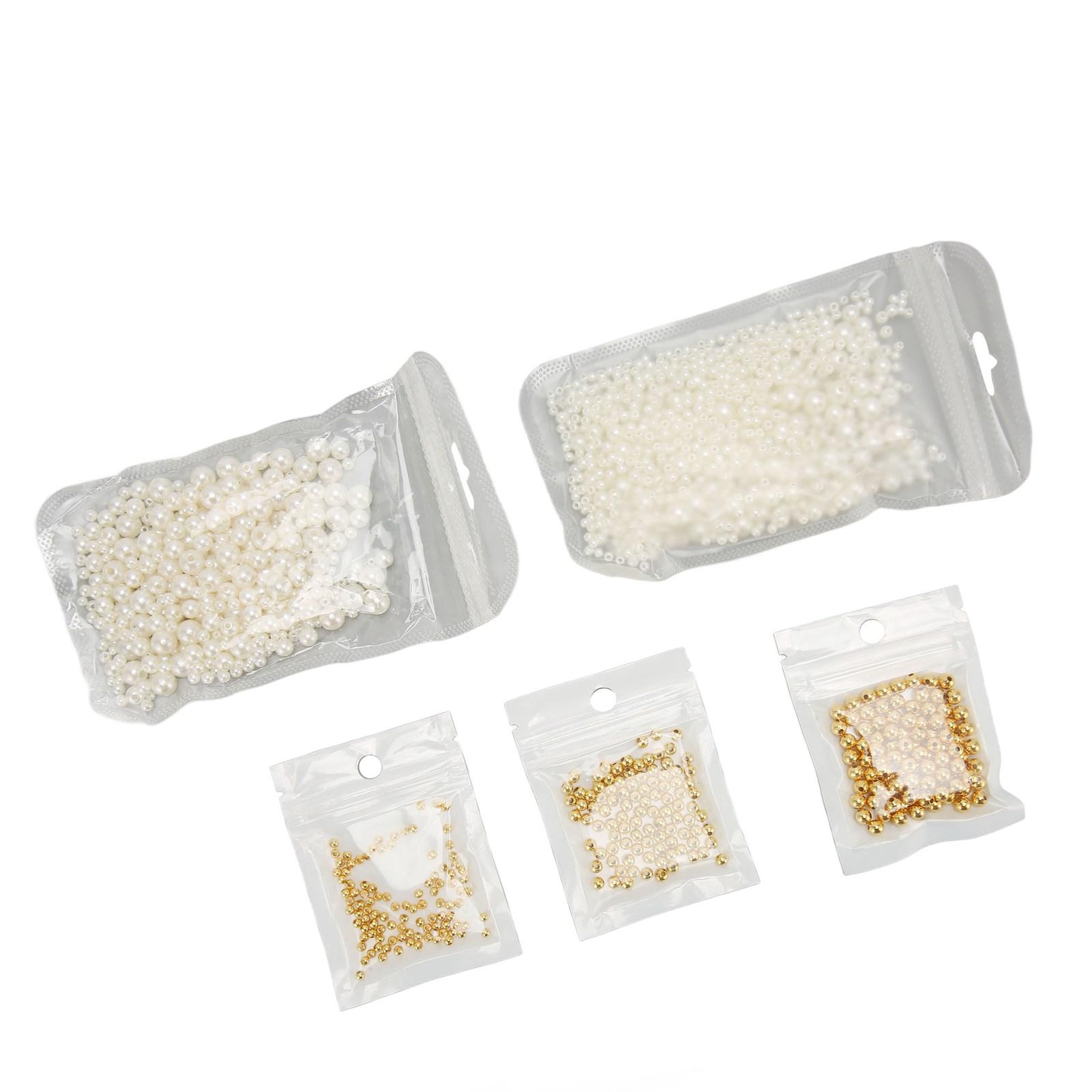 

5 Packs Round Spacer Beads Pearl Golden Style Smoothing Light Widely Used Bracelet Beads for Jewelry Craft DIY