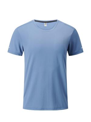 Atmungsaktives Herren-T-Shirt aus Eisseide-Netz: Schnelltrocknendes Sport-T-Shirt mit kurzen Ärmeln und Rundhalsausschnitt