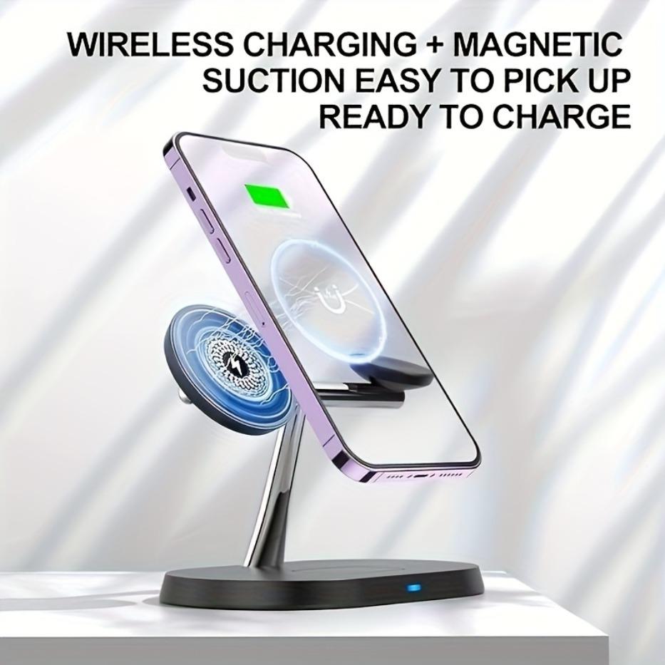 3 in 1 Magnetic Wireless Charger Stand For Magsafe iPhone 17 16 15 14 13 12 Apple Watch 8 7 Airpods Pro Fast Charging Station