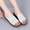 2025 Summer New Women Shoes Fashion Genuine Leather Sandals Woman Slope Slippers Non-slip Comfortable Mother Summer Slipper