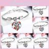 Family Members Inlaid Colorful Rhinestone Love Heart Bracelet Perfect For Family**