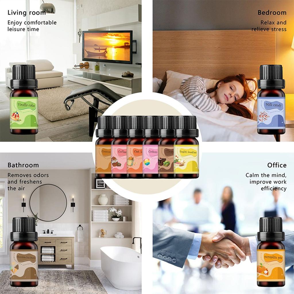 Aromatherapy Set, Christmas Aromatherapy Oil Set 10ml*6, Aromatherapy Holiday Decoration Suitable For Diffuser Diffuser Perfume