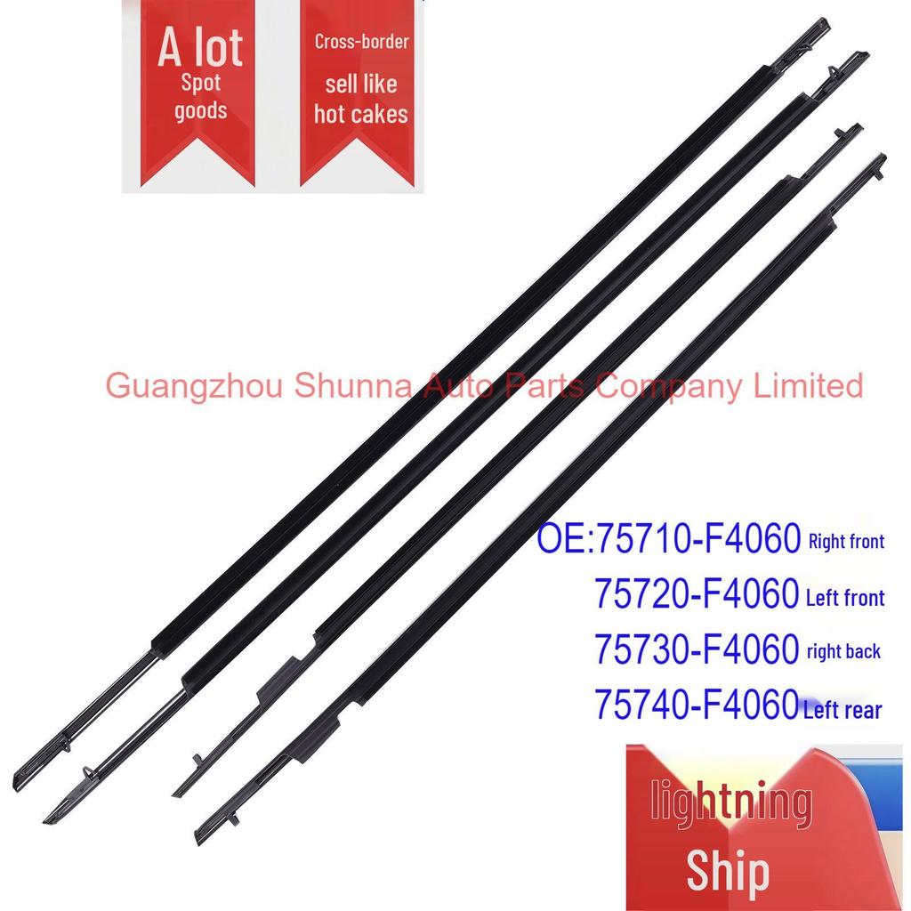 Toyota C-HR Front & Rear Door Glass Weatherstripping - Models 75710-F4060, 75730-F4060