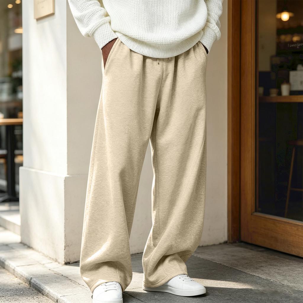 Pantaloni Casual da Uomo a Gamba Dritta e Vestibilità Larga per lo Sport e l'Uso Quotidiano