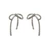 Exquisite Bow Stud Earrings for Women Hypoallergenic Piercing Silver Earings Accessories Jewelry