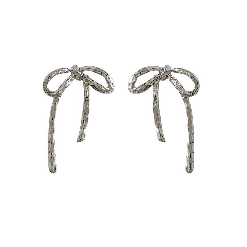 Exquisite Bow Stud Earrings for Women Hypoallergenic Piercing Silver Earings Accessories Jewelry