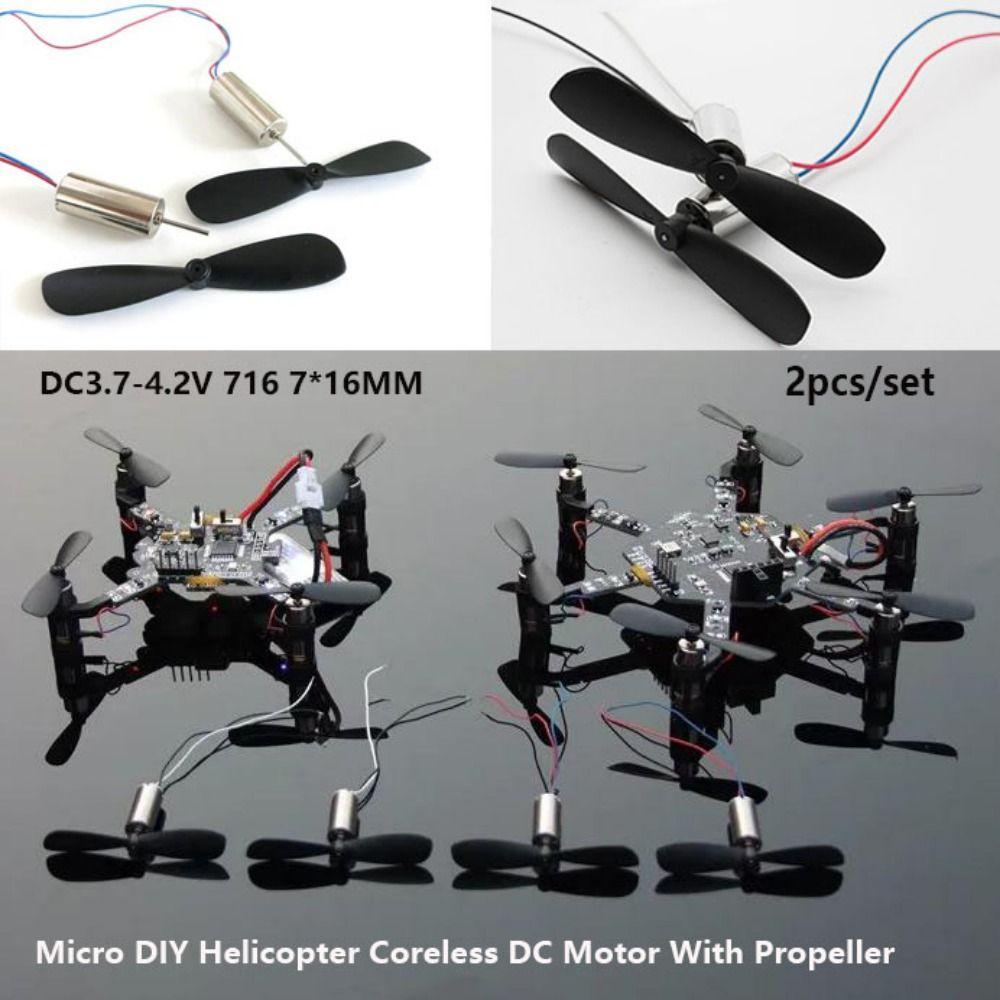 2pcs/set 716 7*16MM Great Torque High Speed Motor DC3.7-4.2V Micro DIY Helicopter Parts