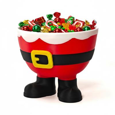 Christmas Candy Bowl 3D Printed Santa Candy Bowl for Xmas Winter Holiday Party Table Desk Decor