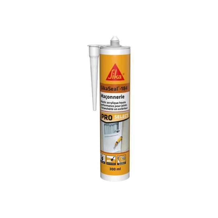 Mastic colle acrylique - SIKA - Sikaseal 184 - 300 ml - Blanc - Professionnel