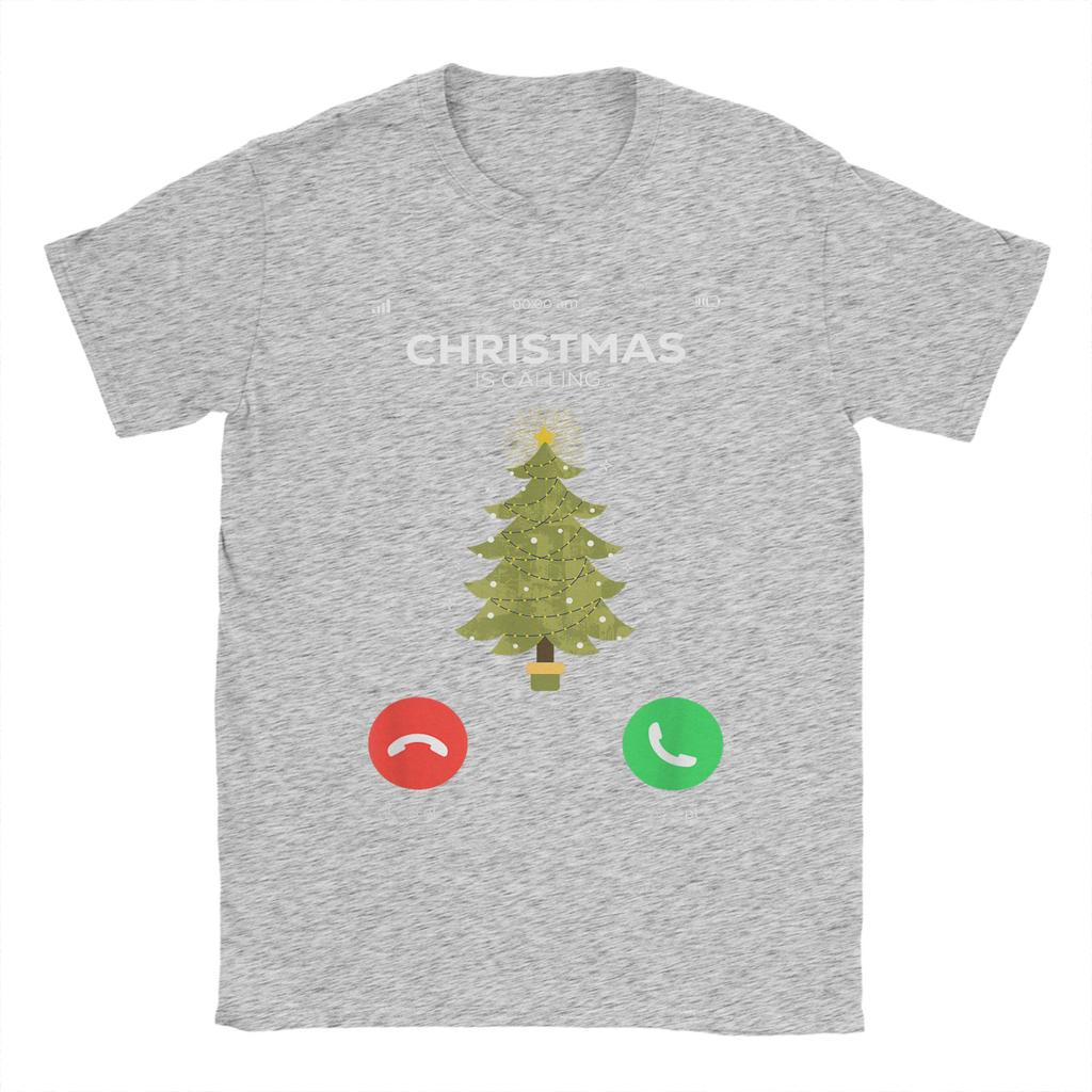 Weihnachten ruft Weihnachts-Pyjama Lustiger Weihnachtsbaum Herren T-Shirts Lustige T-Shirts Kurzarm O-Ausschnitt T-Shirts Sommer Tops
