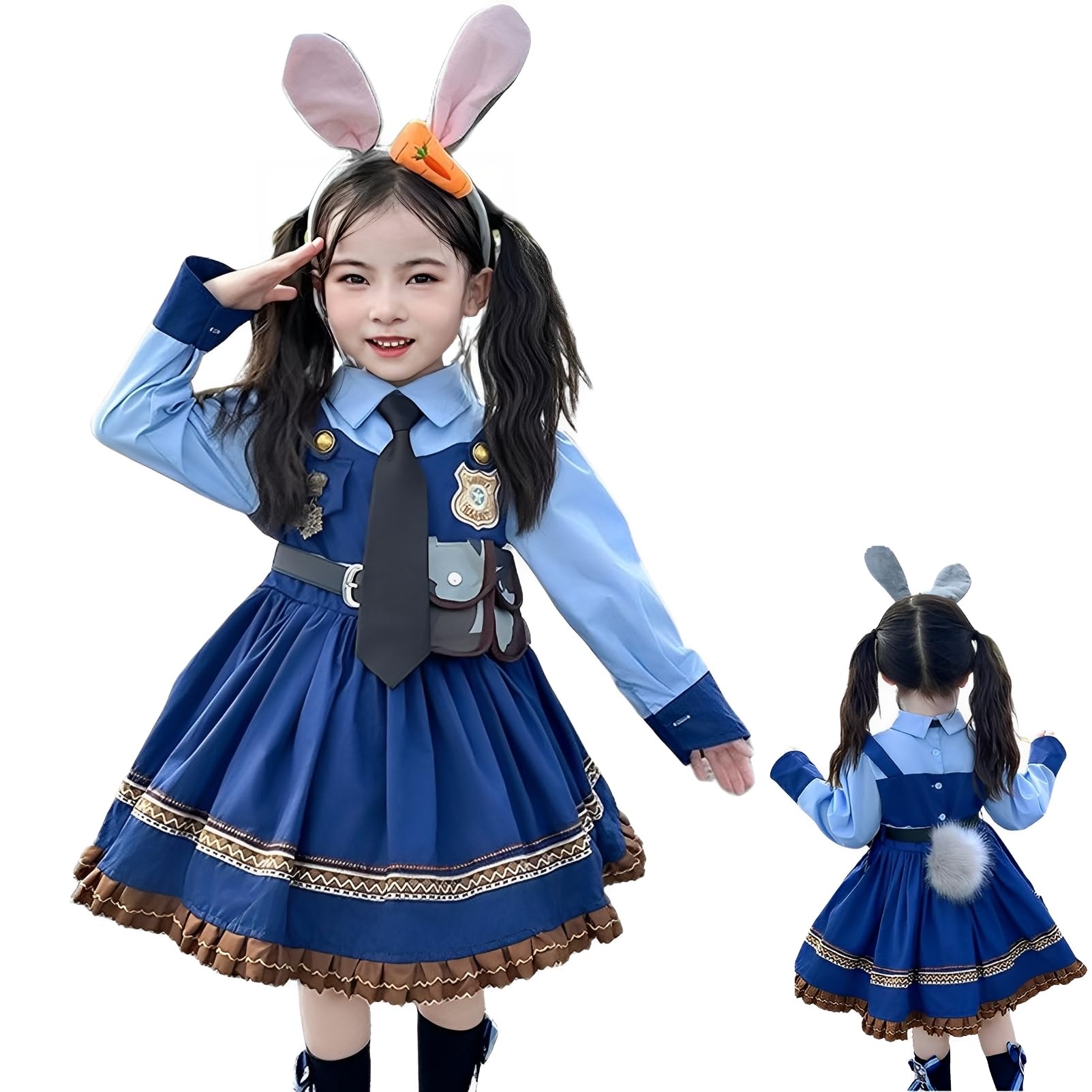 

[R-Dream] Косплей Зоотопия для девочек, детей, костюм, полиция, полицейский, кроличьи ушки, Хэллоуин, Пасха, Страна грез (Размер 150)