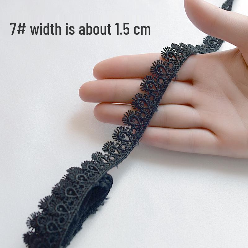 Handmade Black Lace Trim for DIY Jewelry & Clothing, Doll Clothes, Shoe Decoration, Fabric Flowers