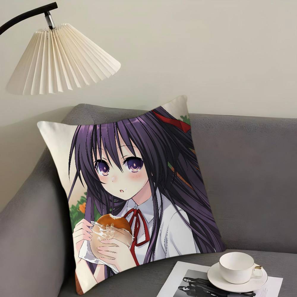 

T-Tohka Y-Yatogami Cartoon Animation Pillow Gift Home Office Decoration Pillow Bedroom Sofa Car Cushion CoverPillow Case 16x16Inch