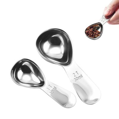 Coffee Scoop Stainless Steel Measuring Spoon 15/30ml Tablespoon for Ground Coffee Sugar Spices