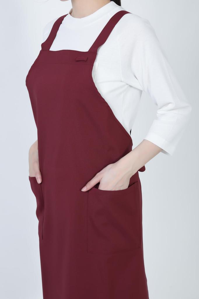 Bib Restaurant M [Seven Uniform] Apron, H-Shaped, GT7013, Unisex, Uniform, Wine,