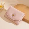 Women PU Leather Trifold Wallet Cute Daisy Short Purse Large Capacity Card Holder Coin Pocket ID Window Cash Wallet for Girls