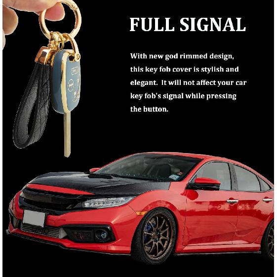 TPU Key Fob Cover Fit for Honda 2003-2012 Accord 2006-2013 Civic EX 2009-2015 Pilot 2005-2006 CR-V Key Fob