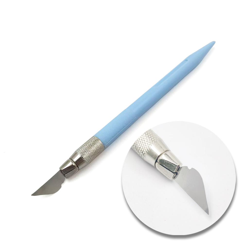 Dental Stainless Steel Porcelain Scalpel Back-cutting Knife Pocket Knife Non-slip Cutter Engraving Craft Knives 0.1mm Thickness