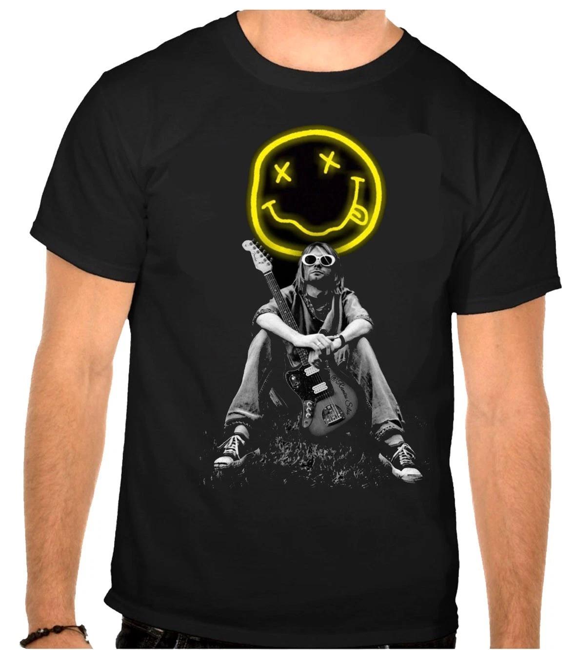 Kurt Cobain Nirvana Rock Music Logo Black T-Shirt -1302- XL