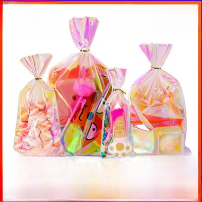 Sacchetto verticale trasparente per popcorn arcobaleno e snack biscotti cotti al forno