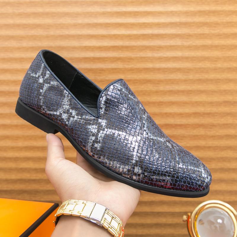 

Новые мужские панк-рок кожаные повседневные туфли с узором змеи, мужские легкие лоферы, свадебная обувь для выпускного вечера, zapatos hombre 46