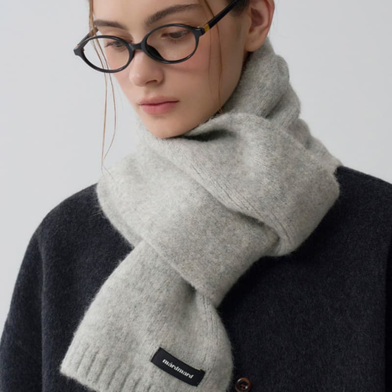 

mardmard black label hairy knit muffler - gray Grey
