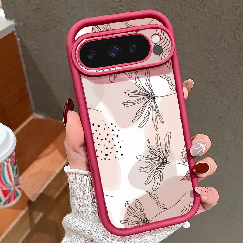 Line Plant Leaf Print Case For Google Pixel 10 Pro XL 9 8 7 Pro Shockproof Bumper Soft Silicone Phone Back Cover For Google 9A 8A 7A