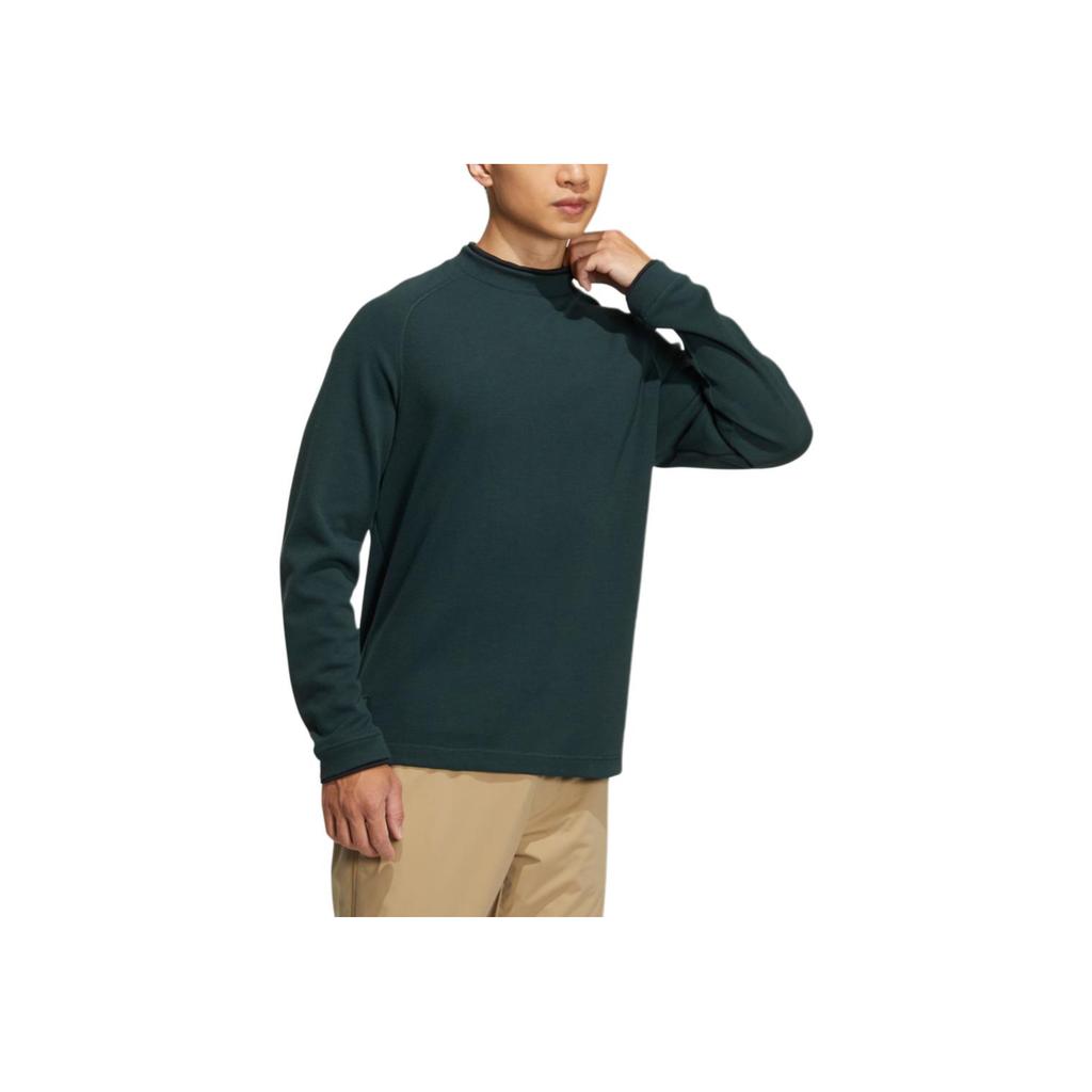 Adidas GT Waffle Long Sleeve Crew Neck Sweatshirt with Logo Patch Men Sweatshirt Green HG3237