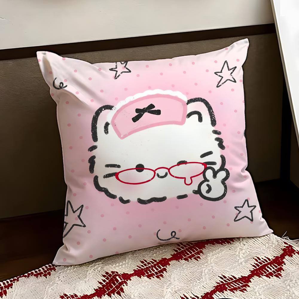 Obsessed Fish Lover Cat Cushion Cover Reversible Soft Durable Pillow Cover Home Car MultiScene Use for Daily Comfort