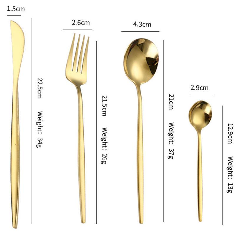 24pcs Black Western Dinnerware Set Stainless Steel Cutlery Set Fork Knife Spoon Tableware Set Flatware Set Silverware Set