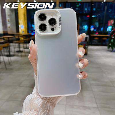 KEYSION Metallic Aurora Skin Matte Case for iPhone 16 Pro Max 16Plus Silicone Shockproof Phone Cover for iPhone 15 14 13 Pro Max