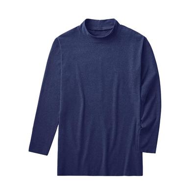 Gunze ADVANCE LABEL MA4110 Langarm Rollkragen Deodorierend Rayon Gebürstet Hergestellt in Marineblau Größe M [CUT OFF] Herrenhemd, Japan, Blau,