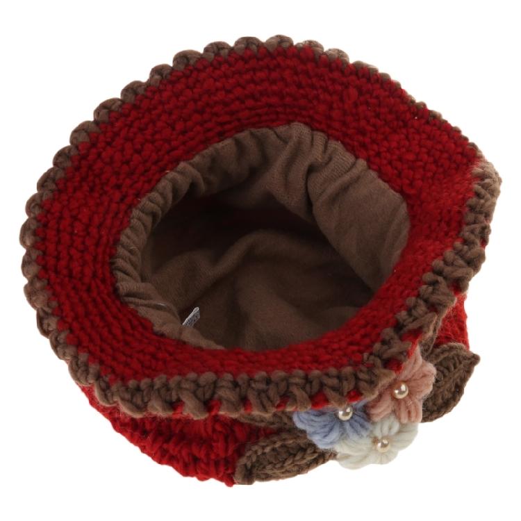 Flower Bucket Hat for Adult Outdoor Sports Wide Brim Autumn Knit Fisherman Hat