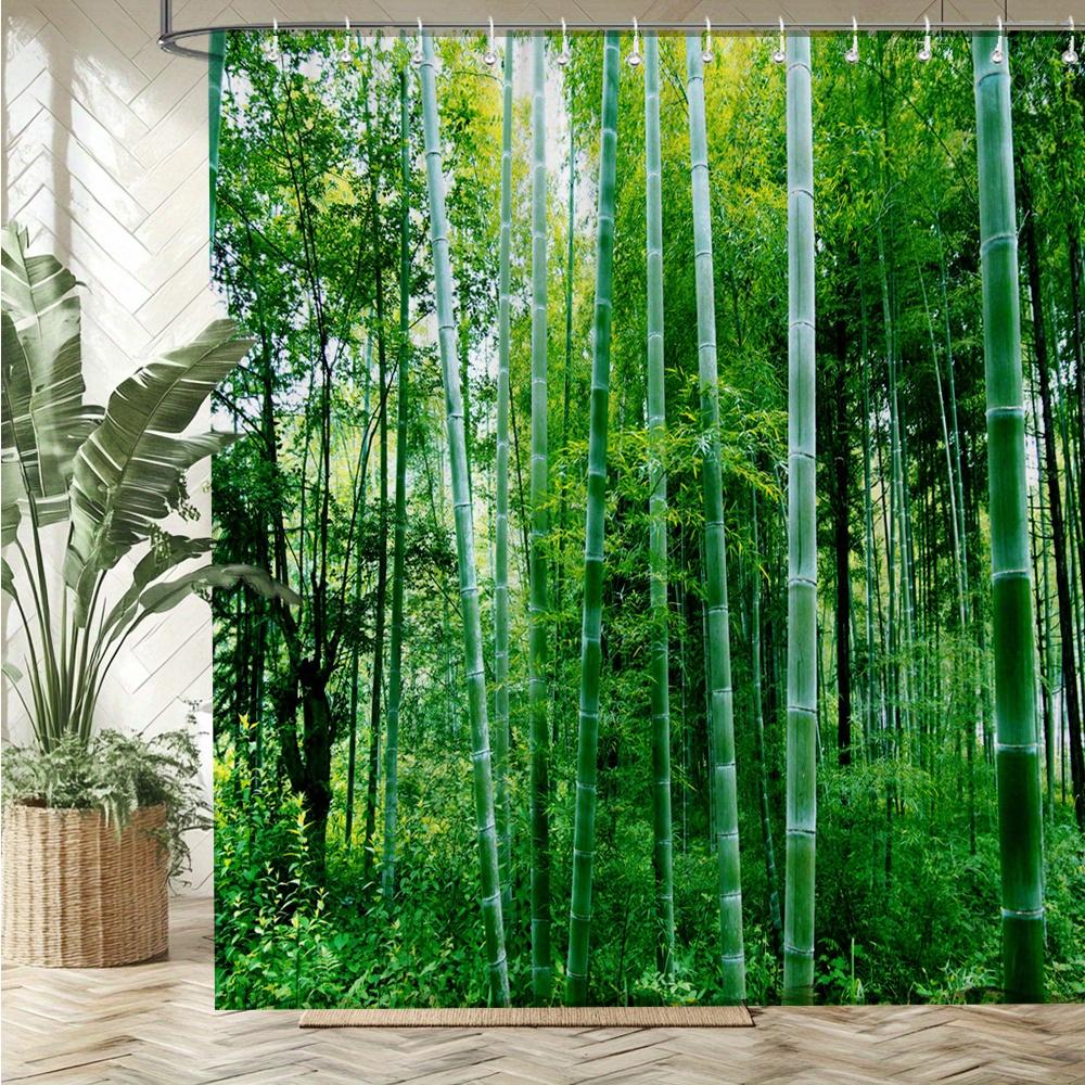 Serene Bamboo Forest Waterproof Mildew-Resistant Shower Curtain - Nature-Inspired Design for a Calming Bathroom Décor