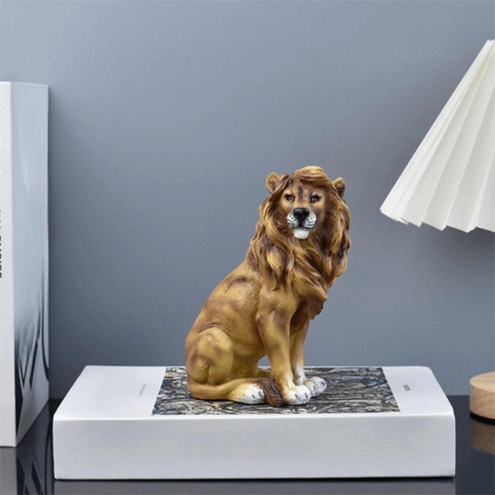 Retro Löwenstatue Luxus Miniatur Figur Skulptur Tierornament Wohnzimmer