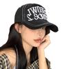 Blogger Niche White Cap Female Soft Top Retro Embroidered Couple Baseball Cap Showing Small Face