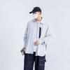 2024 Letter Long Sleeve Shirt Japanese Hong Kong Style Ins Loose Shirt Boys Summer Trendy Versatile Casual Coat