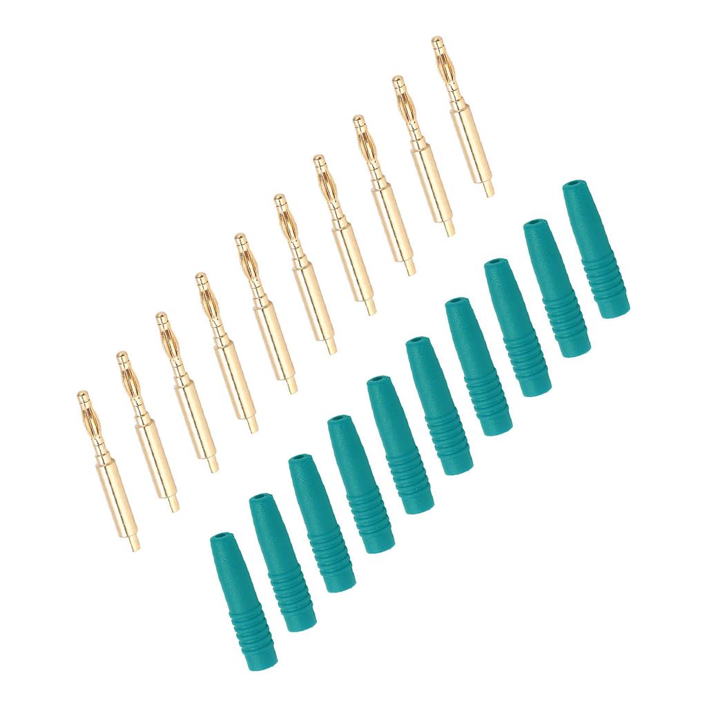 10 Stück Bananenstecker Vergoldet 2mm Stecker Isolierte Metallstecker mit Gehäuse zum Testen