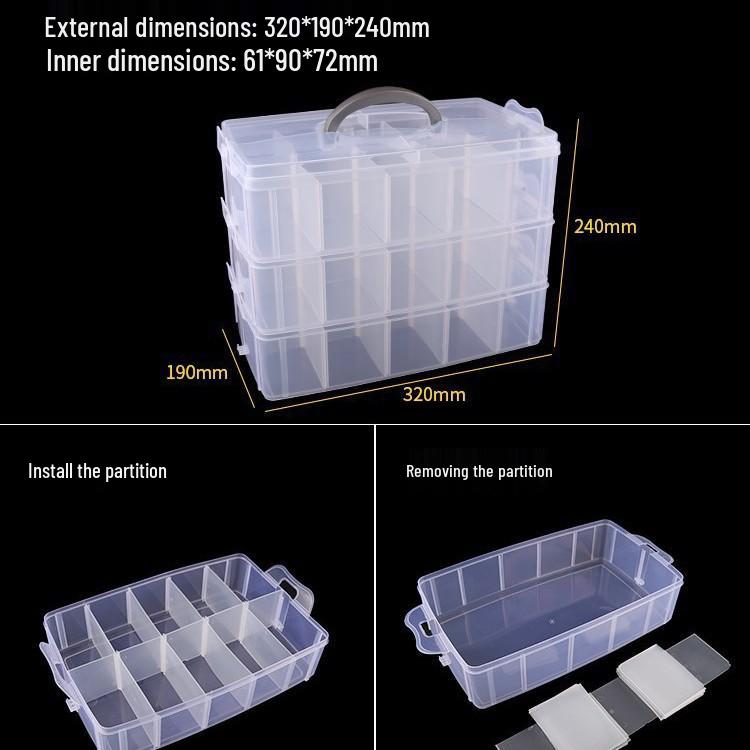 Stackable Multi-Layer Tea Set Storage Box with Handle - Dustproof and Portable for Cups and Coffee Table