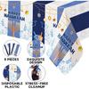Fancy Land 3Pcs Hanukkah Tablecloth Happy Hanukkah Disposable Plastic Table Cover Blue and White Chanukah Decorations with Menorah Star of David for