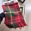Red Plaid Imitation Cashmere Scarf: Versatile, Warm, High-End Shawl for Men & Women