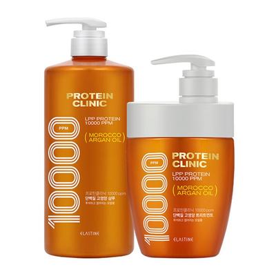 LG Household & Health Care Elastin Protein Clinic 10000 Protein High Nutrition Shampoo 1000ml + Conditioner 700ml, 1 Set