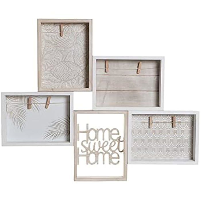 Cadre Photo - DKD Home Decor - Standard - Bois MDF - Blanc - 59 X 4 X 48 Cm