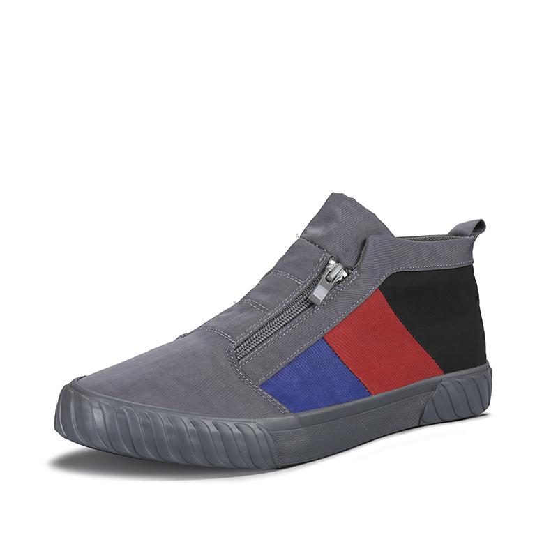 Holfredterse 5 Colour Autumn Men Lightweight Casual Flat Canvas Shoes Zip Slip On Espadrilles Ankle Shoes Outdoors Spring 20858