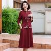 Stylish Two-Piece Faux Dress for Women - Mid-Age Spring/Autumn Design with Belly-Concealing Frog Button