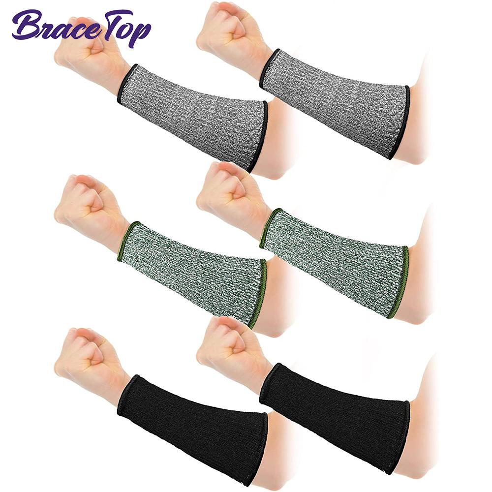 Durable And Safe Bracetop 3 Pairs Cut Resistant Sleeve Arm Level 5 Protection Sleeve Anti-Cut Arm Anti-Knife Wrist Guard Safety Protection