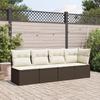 VidaXL Canapé de jardin avec coussins 4 places marron résine tressée 366202