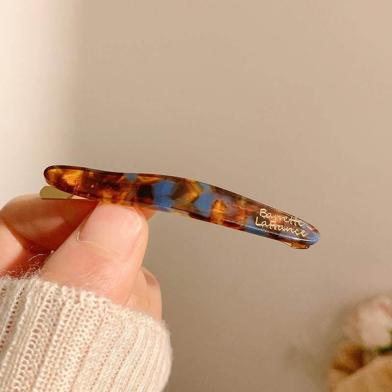 Acetate Hair Side Clip Oval Geometric Bangs Hairpin Women Girls Simple Elegant Duckbill Clip Barrettes Hair Styling Accessories